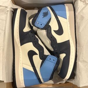 Nike Air Jordan Blue and Cream Sneakers (Obsidian)